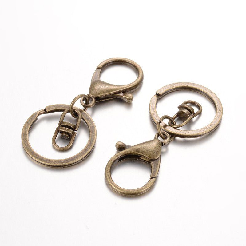 Swivel Key Clasp with Split Ring