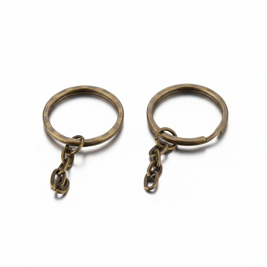 Rippled Split Ring with Chain