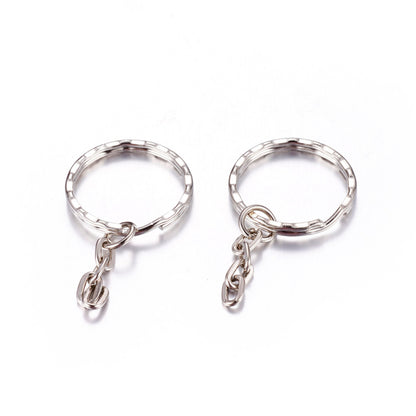 Rippled Split Ring with Chain