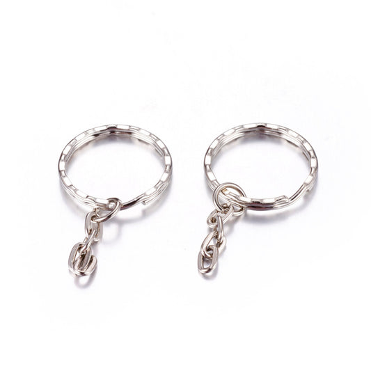 Rippled Split Ring with Chain