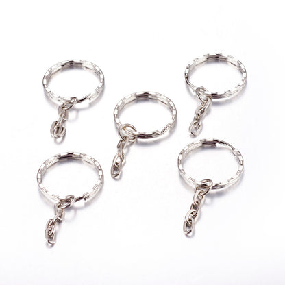 Rippled Split Ring with Chain