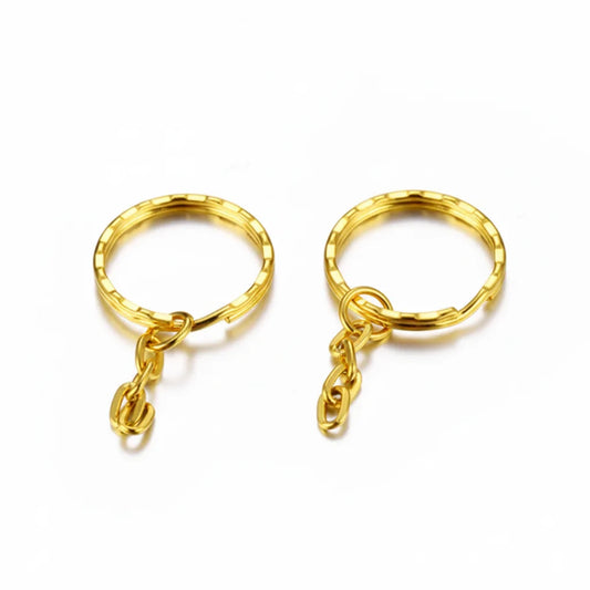 Rippled Split Ring with Chain