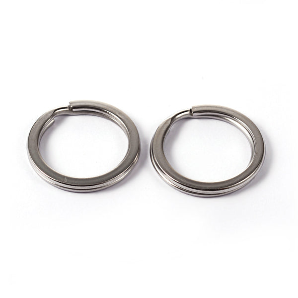 Stainless Steel Flat Key Rings 25 mm x 2 mm