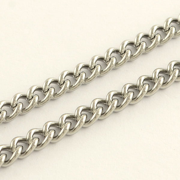 Stainless Steel Curb Chain 6.0 mm Link Length - 25 Metre Reel
