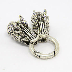 Dragon Head Cord Clasp Antique Silver - Pack of 30 - FindPak
