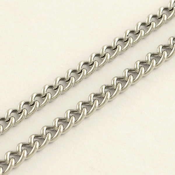 Stainless Steel Curb Chain 4.0 mm Link Length - 10 Metre Reel