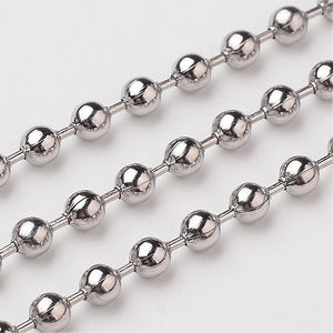 Stainless Steel Ball Link Chain 5.0 mm Ball Diameter - Pack of 10 Metres