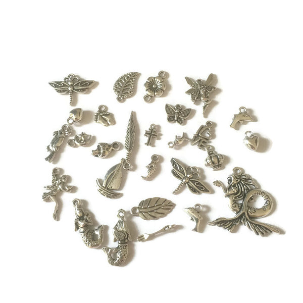 Mixed Charms - Tibetan Silver Style - Pack of 100 g - FindPak